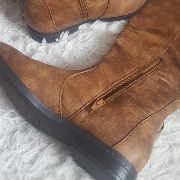 Womens Tall Boots With Ties and half zip - Picture 5 of 6